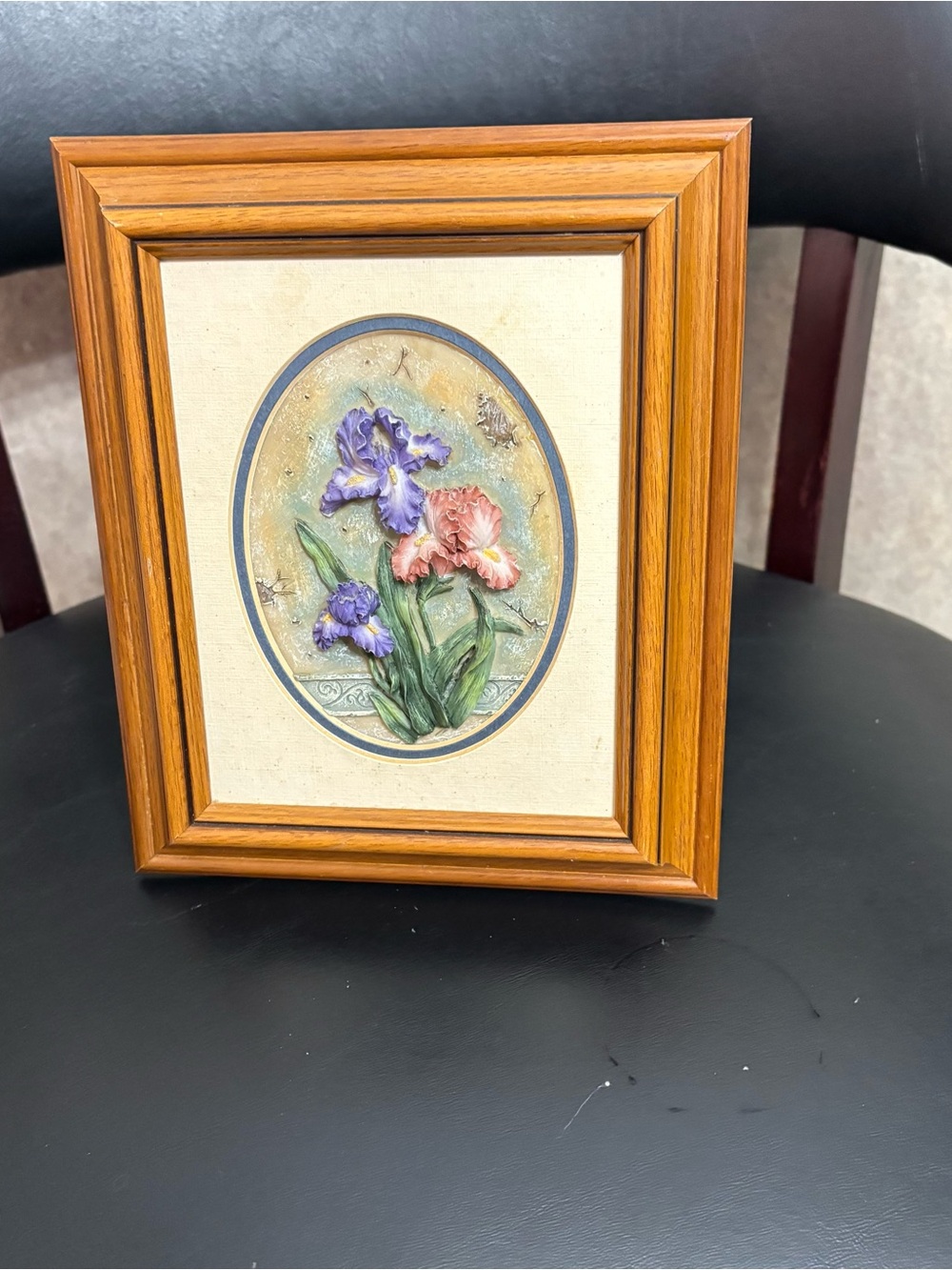 Vintage A Richesco Corporation 3D Resin floral Framed Wall Art